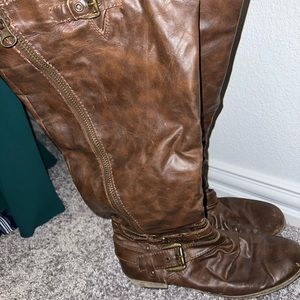 Brown riding boots